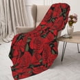 thumbnail image 3 of Disketp Rose Flowers Cozy Flannel Fleece Throw Blanket: Has a velvety texture for All Seasons - Perfect for Women, Men, & Kids"60"x50", 3 of 6