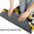thumbnail image 3 of Black White Checker Sunflower Pattern Hot Yoga Mat Towel Non Slip for Hot Yoga - Quick-Drying Yoga Mat Cover with 4 Corner Pockets with Travel Bag - Hot Yoga Towel Non Slip 70"x26", 3 of 6