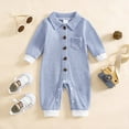 thumbnail image 2 of Gibobby Newborn Snowsuit Baby Cartoon Bear Onesie Warm Fleece Hooded Romper Jumpsuit(Blue,18-24 Months), 2 of 7