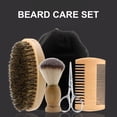 thumbnail image 3 of ROZYARD 4pcs Men Beard Care Set Boar Bristle Brush Scissors Mustache Comb Styling Tool, 3 of 7
