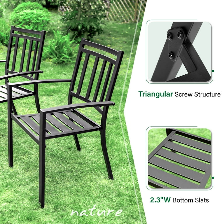 Sophia William Outdoor Stackable Metal Patio Dining Chairs Set