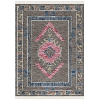 SAFAVIEH Kilim Francis Geometric Wool Area Rug, Brown/Pink, 8' x 10'
