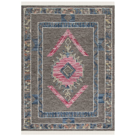 SAFAVIEH Kilim Francis Geometric Wool Area Rug, Brown/Pink, 8' x 10'