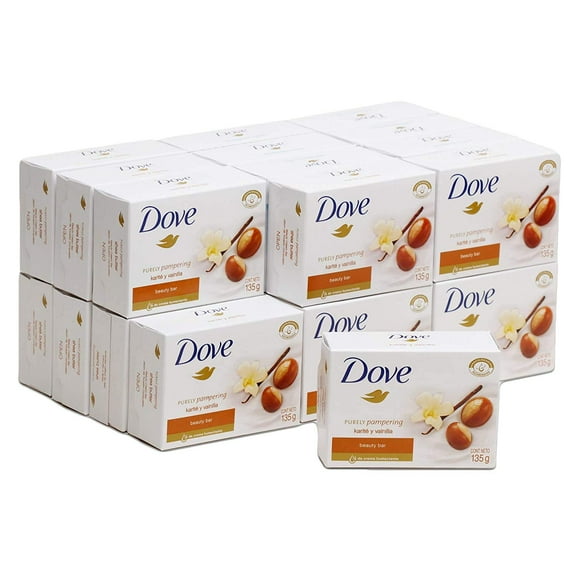 Dove Shea Butter Beauty Bar with Vanilla, 4.75 Oz/135 Gr, Unisex Skin Cleansing Agent Pack of 24
