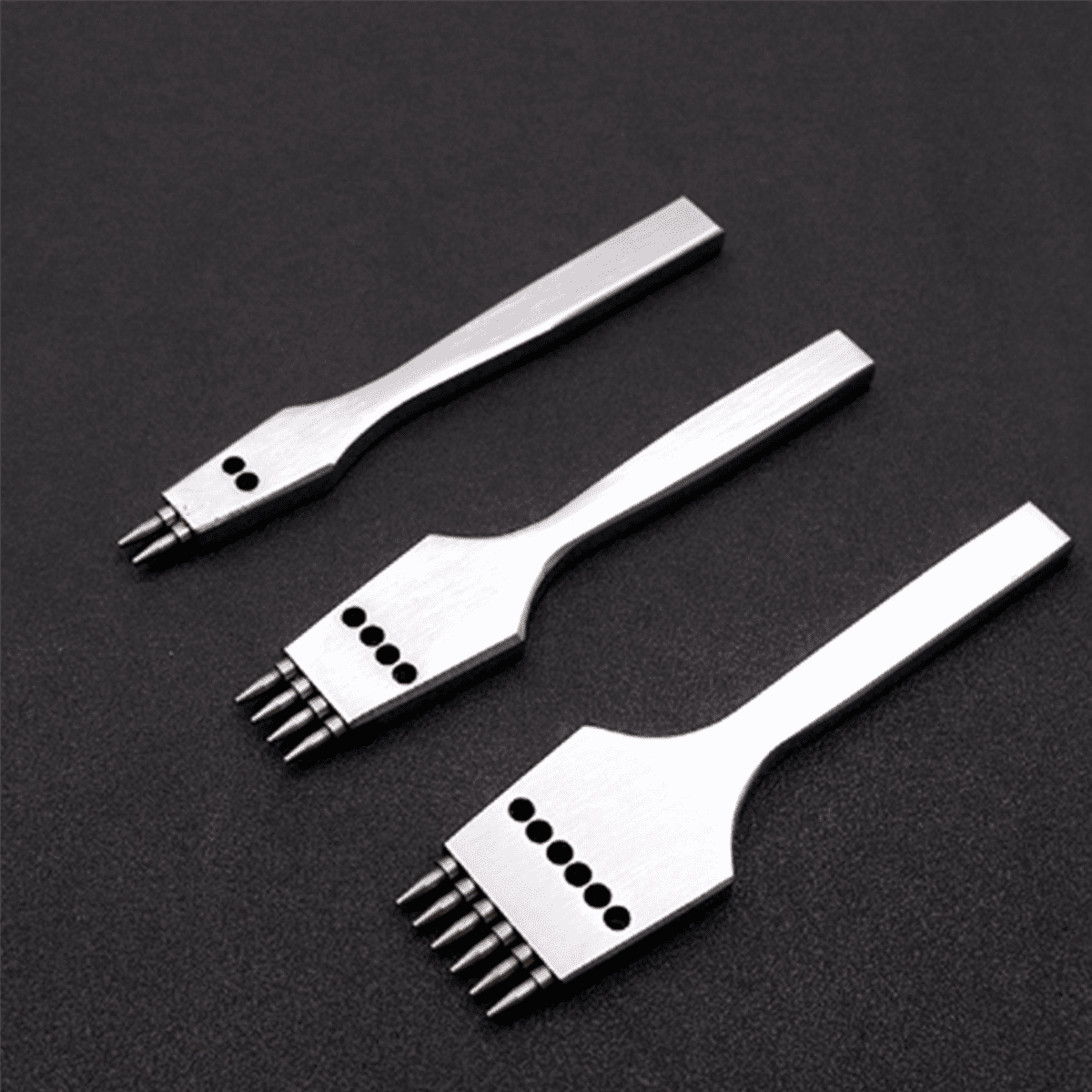 18Pcs 4mm Leather Craft Round Hole Leather Puncher Detachable Seam Punching Chisel Tool/Set