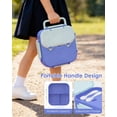 thumbnail image 3 of Lonchera Bento Niño, Bento Box Kids de 3 Compartimentos, Lonchera para Niños a Prueba de Fugas con Asa, con Tenedor y Cuchara, Contenedor de Bocadillos de Frutas para la Escuela y Picnic (Azul), 3 of 3