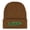 Caramel, variant on St. Patrick's "LUCKY CHARM" Four-Leaf Clover Embroidered Acrylic Knit Beanie, Soft Stretchy Daily Unisex Warm Hat, Perfect Holiday Gift for Men & Women