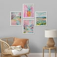 thumbnail image 3 of PixonSign Framed Wall Art Vibrant Spring Landscape and Pineapple Colorful Illustrations Posters, Set of 4 Preppy Room Multicolor Nature Wilderness Canvas Prints for Home Decor - 12"x16" White, 3 of 5