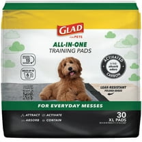 Glad Jumbo Leak Resistant Activated Carbon Training Pads For Large Breed Dogs, 28in x 30in, 30 Count