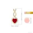thumbnail image 4 of Angara Natural Ruby Pendant Necklace for Women in 14K Yellow Gold (Size-5mm) - July Birthstone Jewelry | Ruby Infinity Heart Pendant, 4 of 9