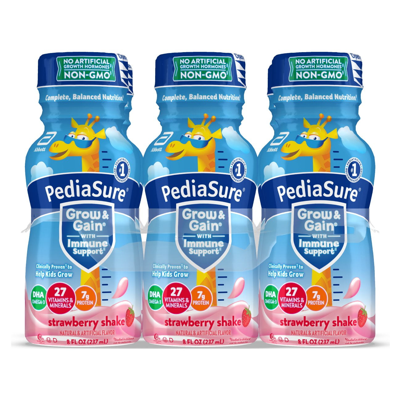 PediaSure Grow & Gain Kids, Strawberry, 8-fl-oz (6 count)