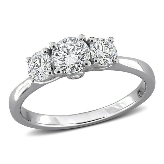 Created Forever Women's 1 3/4ct TW Lab Grown Diamond Sterling Silver 3-Stone Engagement Ring