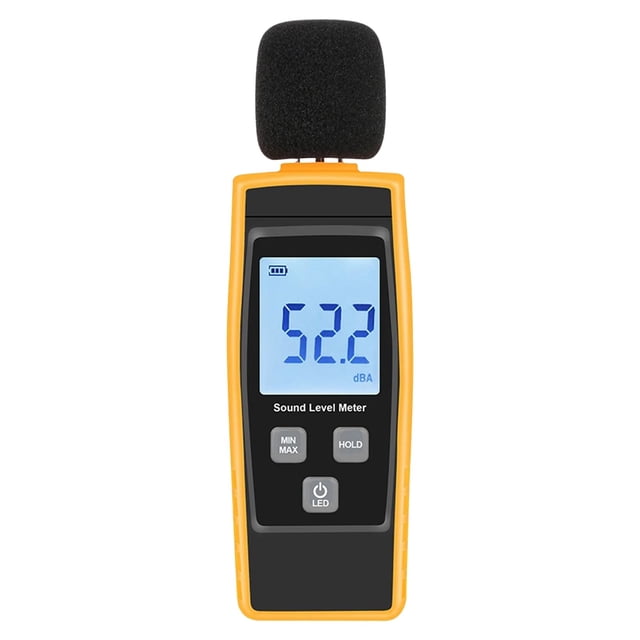 WHEANG Measuring Tools Lcd Digital Sound Meter Db 30 130Dba Noise Measuring Tool Tester with Max/Min/Data Hold Mode Audio Logger Detector Indicator One Size Yellow