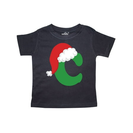 Monogram Short - Christmas Santa Letter C Monogram Toddler T-Shirt