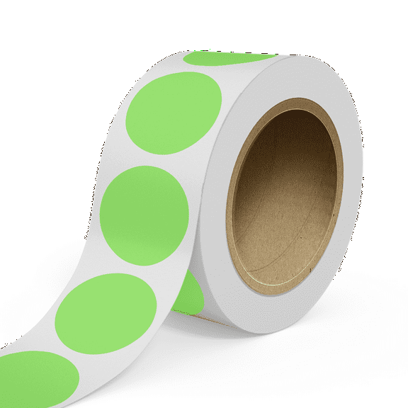 JAM Paper Standard Round Label Rolls, Circular, 3.5 Inch, Neon Green, 125 Labels/Roll
