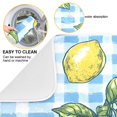 thumbnail image 2 of Yayeee Dish Drying Mat for Kitchen Counter 16"x18" Microfiber Absorbent Pad, Cartoon Plaid Lemon, 2 of 7