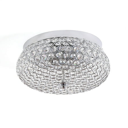 

Miumaeov 3-Light Crystal Chandelier Lighting Chrome Finish Crystal Pendant Light LED Chandelier Flush Mount Ceiling Light Fixture for Bedroom Hallway Hotel D11.81 xH5.51