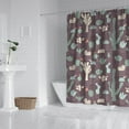 thumbnail image 3 of Retro Desert Succulent Shower Curtain 72x84 Inches, Boho Cactus and Succulents Design, Southwestern Style, Quick-Dry Polyester Fiber Bathroom Decor, 3 of 5