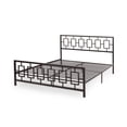 thumbnail image 2 of King Size Bed Frame, Copper Color Wrought Iron Bed with Headboard and Footboard, No Box Spring Required, Vintage Style with Under Bed Storage, 2 of 8