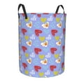 thumbnail image 3 of YFYANG Waterproof Laundry Hamper, Purple Romantic Love Doodle Laundry Basket Oxford Fabric with Handle Foldable, M, 3 of 8