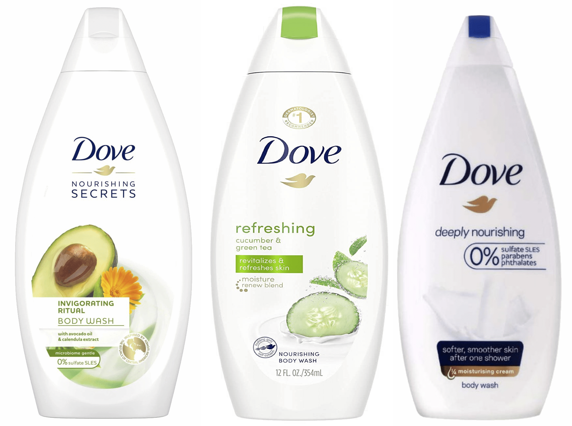 Dove Body Wash Shower Gel 16.9 Oz FlavorNourishing Set SizePack of 3