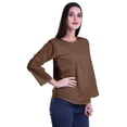 thumbnail image 3 of Moomaya Printed Button Placket Full Sleeve Top Round Neck WoMen's Casual Summer Tunic, 3 of 6