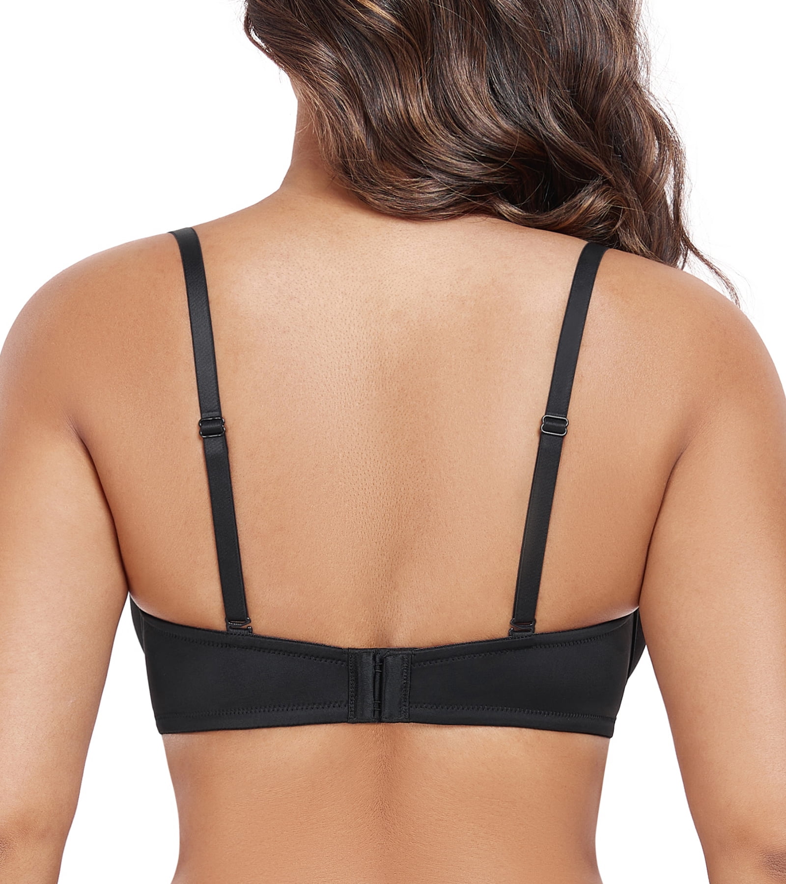 Exerin Women's Deep Plunge Low Cut Thick Padded Underwire Push Up Bra(40B,Black)