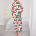 thumbnail image 3 of Pajamas for Women Set - Watercolor Red Truck Fir Tree Comfy Long Sleeve Button Up Pajama Sets for Women 2 Piece, Soft Sleepwear Nightwear Pjs Lounge Sets for Women with Pockets, 3 of 6
