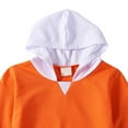 thumbnail image 6 of Ulanda Girls Oversized Hoodie Little & Big Kids Color Block Hooded Sweatshirts Trendy Long Sleeve Pullover with Pocket (Orange, 5-6 Years), 6 of 6