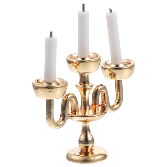 unbranded  Dolls House Candelabra Toy Mini Candle Holder Polyethylene Stick Child