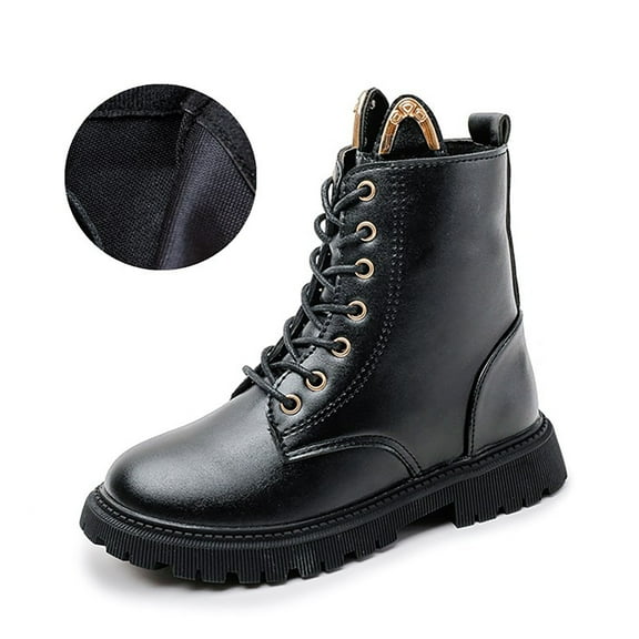 Boys Boots,Children Boots Heel Ankle Soft Sole Comfortable for Children Casual Stylish Boots for Wear,Knee High Boots,03 Black,9.5-10 Years