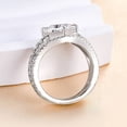 thumbnail image 2 of Veda Jewel 1.62 Ct Asscher Cut Lab-Created Simulated Diamond Cluster Engagement Ring for Women - 14K White Gold Plated Double Prong Setting - Wedding, Proposal, Anniversary Gift Ring, 2 of 3