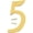 Polished Brass, variant on Hy-Ko 4 inch Solid Brass House Number 5, Polished High-Luster Finish, Includes Mounting Nails