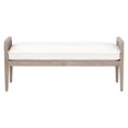 thumbnail image 2 of 52 Inch Classic Bench with Wood and Cane Frame, Cushion, Washed Brown- Saltoro Sherpi, 2 of 5
