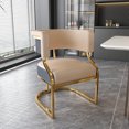 thumbnail image 6 of Set of 2 Modern Dining Chairs, Grey PU Upholstered Iron Frame Accent Chairs for Dining Room, 6 of 8