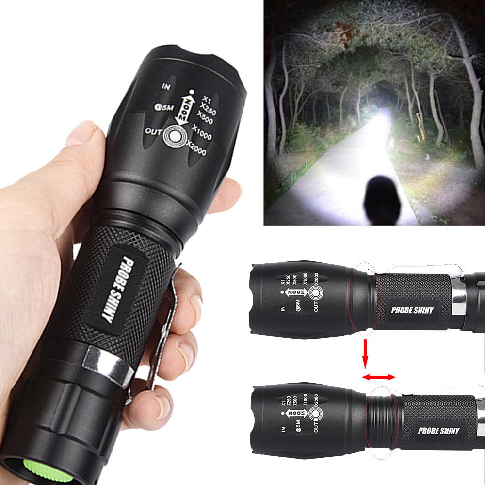 Super Bright 6000 LM XM-L T6 LED Adjustable Focus Zoomable Flashlight Torch Kit 
