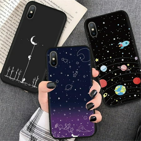 Space Universe Black Phone Case for Samsung Galaxy S6 S6 Edge,S7 S7 Edge,S8 S8 Plus,S9 S9 Plus,S10 S10 Plus S10e,S20 S20 Plus S20 Ultra,Note 10 Note 10 Plus,Note 8,Note 9,Note 20 20 Ultra