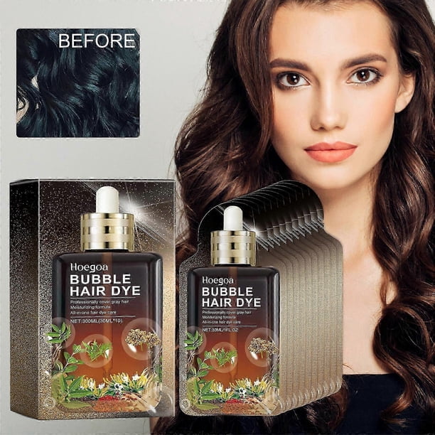 Bubble Hair Dye Instant Hair Color Shampoo, Bubble Plant Hair Dye Shampoo Semi-permanent Hair Color Shampoo 100% Grey Coverage