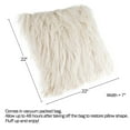thumbnail image 2 of Somerset Home Mongolian Faux Fur Pillow Â– 22Â” Cover & Insert (Ivory), 2 of 3