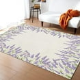 thumbnail image 2 of Farm Purple Lavender Flowers Area Rug Linen Floral Print Large Rugs Indoor Non Slip Machine Washable Breathable Durable Carpet Front Entrance Floor Decor 5x7 Non-slip Soft Living, 2 of 5
