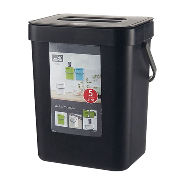 Youkk Sturdy And Durable Wall Mounted Trash Cans For Clean Household Environment black 3L