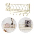 thumbnail image 4 of CNKOO Metal Mail Holder and Key Rack - Wall Mounted Letter Organizer Sorter and 6 Key Hooks - Golden, 4 of 6