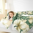 thumbnail image 4 of Manfei Rustic Flower Floral Queen Comforter Set,Green Monstera Leaf Bedding Sets,Tropical Plant Leaves Bedding Comforter Set For Girl Teens,Luxury Bedroom Decor,3pcs, 4 of 8