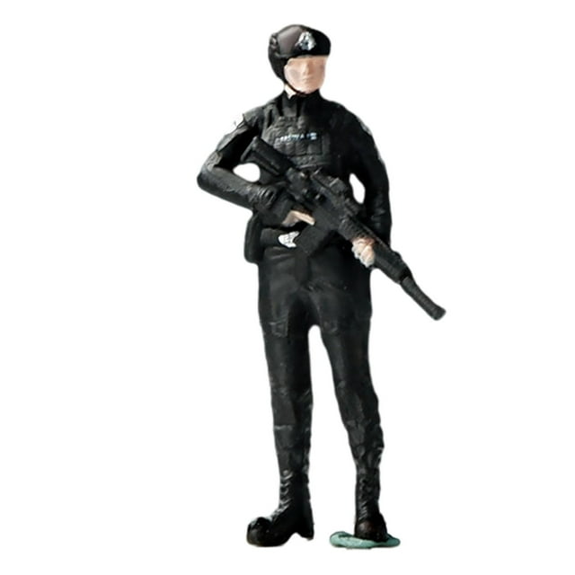 Figura de policía a escala 1/64 Figuras de diorama en miniatura Fotografía de jardín de hadas Estilo B