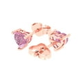 thumbnail image 2 of Clara Pucci 1.5Ct Pink Heart Cut VVS1 Push Back Stud 14k Solid hypoallergenic Gold Designer Earrings For April, 2 of 7