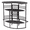 Gray, variant on Oval Bar Table with Wood Counter Top and Wine Rack Storage, Wine Bakers Rack for Dining Room, Antique Brown