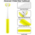 thumbnail image 2 of 3 Sided Toothbrushes for Kids, Children Manual 3-Sides Toothbrush Soft Gentle Clean Tooth (Yellow-2pcs), 2 of 8