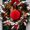 thumbnail image 5 of 6 Inch Velvet Christmas Balls, Velvet Xmas Tree Ornaments Balls Decorations Hanging Flocked Ornaments for Christmas Tree Home Garland Holiday Party Decor (Red, 1Pc), 5 of 6