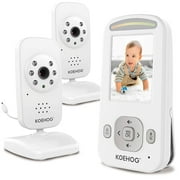 E622 Video Baby Monitor,Slim Handheld, Non-Slip design,2.4" Vertical Screen Monitor & 2 Camera, Range up to 1000ft, 20 Hour Battery Life, 2-Way Talk, Night Vision, Temperature Monitor, No WiFi.