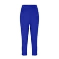 thumbnail image 3 of Bloomae Women Hidden Scrunch Butt Lifting Capri Leggings Sexy V Crossover High Waisted Seamless Compression Tummy Control Yoga Pants Blue M, 3 of 8